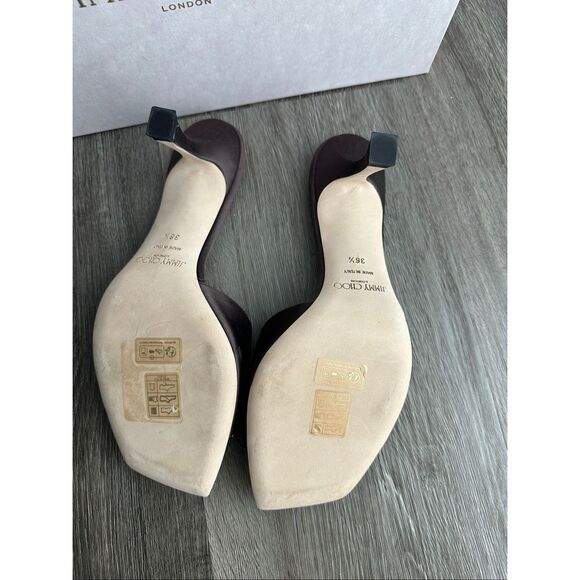 Jimmy Choo Skye 70MM Satin Sandals in Coffee Size EU36.5 $775 - Picture 13 of 14